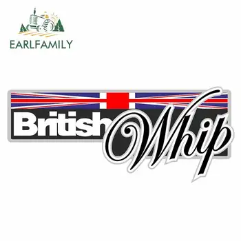 EARLFAMILY 13 см x 5,6 см Забавный британский слоган кнута с флагом Юнион Джек Новинка Наклейка на бампер Дизайн Виниловая наклейка на автомобиль Наклейка