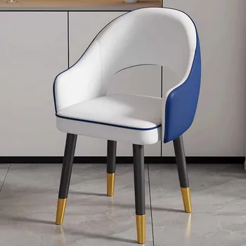 Роскошные металлические обеденные стулья Европейский водонепроницаемый пол Дизайнерские обеденные стулья Барные стулья Уникальные украшения Cadeiras de Jantar
