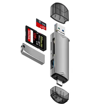 6-в-1 USB 2.0 Адаптер для чтения карт памяти Универсальный OTG TF / SD карта для Android Телефон Компьютер Разъемы расширения