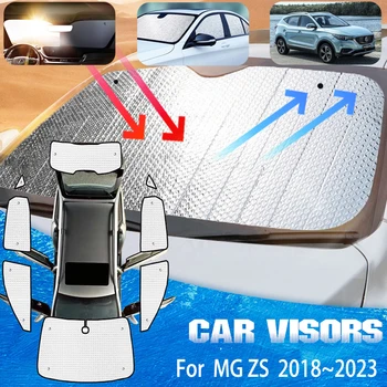 Анти-УФ Автомобильные солнцезащитные козырьки для MG ZS Аксессуары 2023 MGZS Crossover ZX 2018~2023 Солнцезащитные аксессуары для затенения окон автомобиля