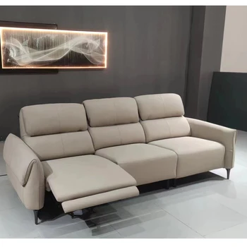Диван для гостиной Электрическое кресло-реклайнер Итальянские секционные диваны из натуральной кожи Откидные сиденья с электроприводом Многофункциональный диван