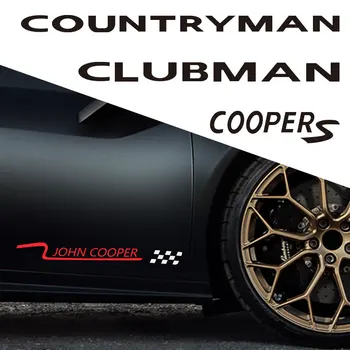 2PCS Автомобильная дверь Боковая наклейка на кузов Спортивные наклейки для Mini John Cooper R55 Countryman R60 R56 Clubman Coopers R61 R59 Аксессуары