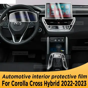 Для TOYOTA Corolla Cross 2022 Приборная панель автомобиля Панель управления воздухом Панель переключения передач Автомобильный интерьер Защитная пленка Защитная наклейка