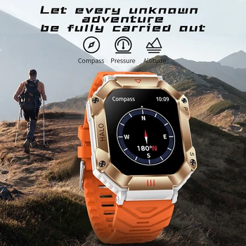 Умные часы Мужские женские 2,0-дюймовый HD Экран Компас Индикатор давления Монитор здоровья Bluetooth-звонок На открытом воздухе Спортивные смарт-часы