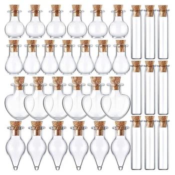  50 штук маленькие мини-стеклянные банки бутылки с корковыми пробками 5 форм крошечные желания дрейфующие бутылки поделки DIY проекты