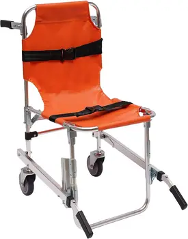 EMS Лестничный стул - Медицинская экстренная эвакуация 2-колесный подъемник Грузоподъемность инвалидной коляски 350 фунтов - Складная транспортная инвалидная коляска
