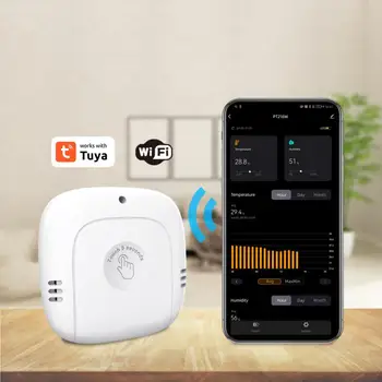 CORUI Tuya Wifi Smart Датчик температуры и влажности Внутренний гигрометр с ЖК-дисплеем APP Дистанционное управление