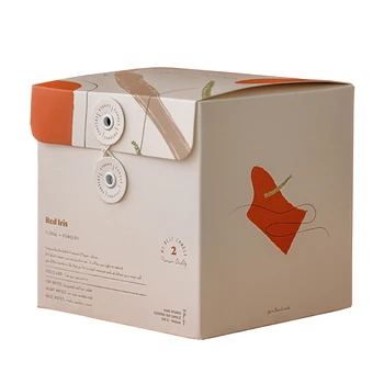 Индивидуальный продуктизготовленная на заказ белая картонная роскошная складная коробка для свечей упаковка с ушком