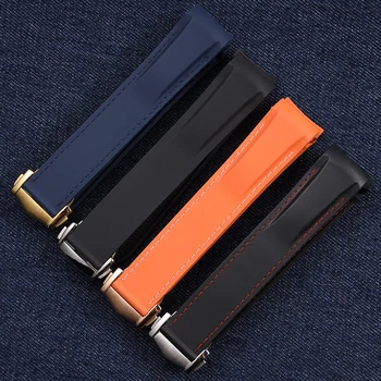 высококачественный 20 22 мм черный, оранжевый, синий каучуковый ремешок для часов Omega seamaster с застежкой и логотипом