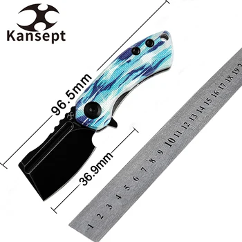 Ножи Kansept T3030C2 Mini Korvid Black Stonewash 154 см с нефритом G10 с сосульчатым камуфляжем Инструменты Koch, предназначенные для переноски EDC
