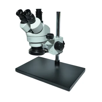 7-45X Тринокулярный стерео микроскоп Промышленный микроскоп + VGA 1080P Промышленная камера для микроскопа + 144 светодиодный светильник с большой металлической подставкой
