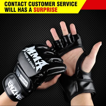 Взрослые толстые боксерские перчатки Перчатки для ММА Половина пальца Санда Тхэквондо Бой ММА Перчатки с мешком с песком Профессиональное тренировочное оборудование TKD