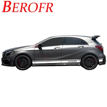 Edition 1 Наклейки с боковыми полосами для Mercedes Benz W176 A Class A45 AMG A180 A200 A250-5D Углеродное волокно / Белый / Серебристый