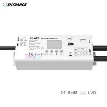 Skydance Водонепроницаемый контроллер светодиодной ленты RGBW 4-канальный декодер постоянного напряжения DMX512 и RDM 12-36 В, 24 В, 4 канала * 5 А/канал, диммер DMX