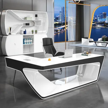 Простой, современный, высококачественный верстак специальной формы, стол для босса президента, креативный офисный стол в моде
