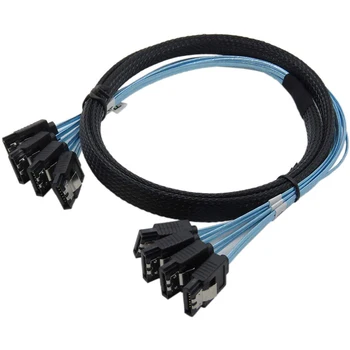 Кабель SAS Кабель SATA Высокоскоростной кабель 6 Гбит/с 4 порта/комплект Высокое качество для сервера 0,5 метра