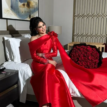 FLORINE TULIRAIN Труба в пол Вечернее платье на одно плечо Блестящее блестящее платье с пайетками с шалью Темно-красное выпускное платье для сексуальных женщин