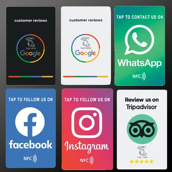 Универсальный NFC Обзорные карточки Google для Android/iPhone Tap URL Написание карточек с отзывами о социальном бизнесе