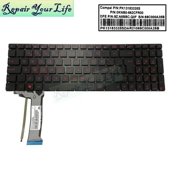 Французская португальская клавиатура AZERTY с подсветкой для ASUS N551 N552 N751 N752 N551VW G551 G551JK G551JM Abnt2 Бразилия Клавиатура Красный Свет