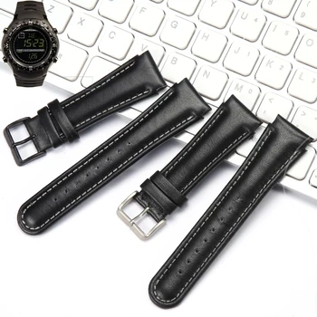 Черный 22 мм Кожаный ремешок Подходит для SUUNTO X-LANDER Ремешок для часов Мужской водонепроницаемый браслет Аксессуары для часов