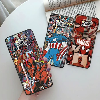 Marvel Avengers League Hero Чехол для телефона Xiaomi Mi Poco X5 X4 X3 M5 M5S M4 M3 F5 F4 F3 F2 C40 Pro GT NFC 5G Черная крышка