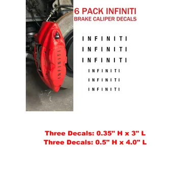  НАБОР из 6 шт. Наклейка на тормозной суппорт Infiniti High Temp Sticker Винил (подходит: суппорты Akebono)