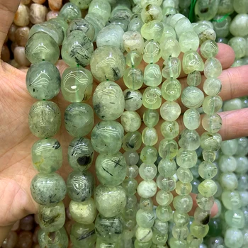 Natural Prehnites Stone Beads 15'' Зеленый Нерегулярный DIY Свободные Бусины Для Изготовления Ювелирных Изделий Бусины Ожерелье Браслет Для Женщин Мужчин Подарок