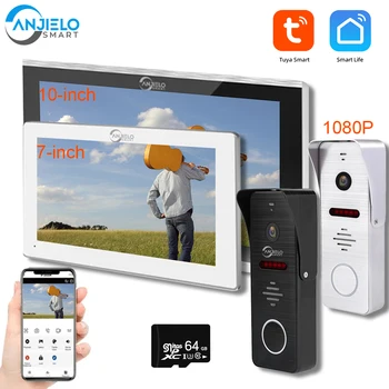 Smart Tuya Видеодомофон для частного дома Wi-Fi 7 дюймов 10 сенсорный монитор 2MP дверной вызов телефонная панель домашний комплект система безопасности