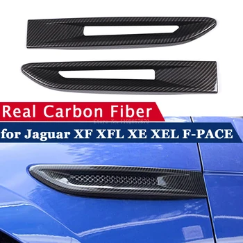 для Jaguar XF XFL XE XEL F-PACE Автомобильные аксессуары Настоящее углеродное волокно Крыло Воздуховыпуск Эмблема Отделка Наклейка Внешняя отделка Обвес