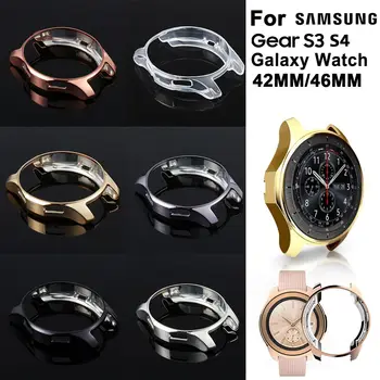  гальванический держатель кожа силиконовая оболочка TPU Чехол для часов TPU Защитный чехол для Samsung Gear S3 S4 Galaxy Watch 46 мм 42 мм