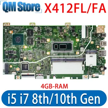 X412FA Материнская плата X412FJC X412FLC X412FJ X412FL X412F F412F K412F Материнская плата ноутбука Процессор 5405U i3 i5 i7 ОЗУ 8-го/10-го поколения - 4 ГБ DDR4