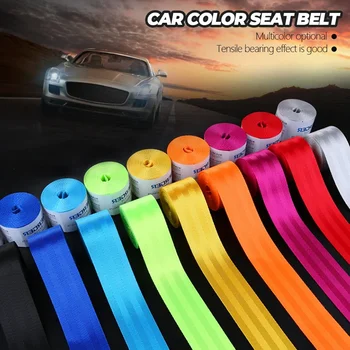  Новый 48 мм многоцветный автомобильный ремень безопасности на выбор, полиэстеровое кольцо сиденья, инерционный нейлоновый ремень безопасности 3,5 м, автозапчасти