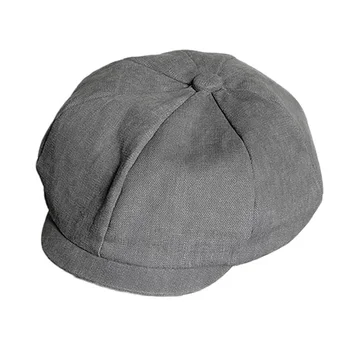 серая саржа хлопковая кепка для мужчин и женщин классические кепки для водителя Gatsby Flat Hat Baker Boy Cap NC06