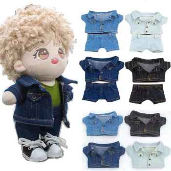 1 комплект модных джинсов для 15 см / 20 см кукла джинсовая куртка брюки костюм повседневная одежда пальто одежда 1/12 куклы одежда куклы аксессуары
