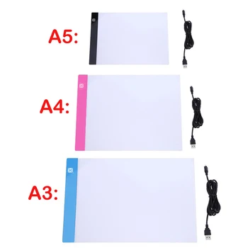 A3 / A4 / A5 Светодиодная подсветка для 2D-анимации, чертежная доска Трассировка светового короба Защита глаз Легче для алмазной живописи