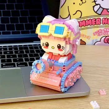 Sanrio Hello Kitty Строительные блоки Собранные игрушки Мультфильм Kuromi Аниме Фигурка Игрушечная модель Детские развивающие сборные блоки