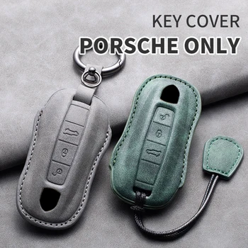Кожаный чехол для ключей автомобиля для Porsche Panamera Spyder Carrera Macan Cayman Cayenne 911 970 981 991 Аксессуары для ключей