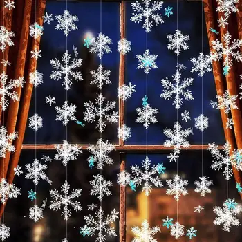  Поддельная снежная рождественская елка висячие подвески 3 шт. Рождественские украшения в форме снежинки Рождественская домашняя вечеринка DIY Украшение окон стен