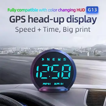 G13 Цифровой GPS-спидометр HUD Автомобильный проекционный дисплей с компасом Превышение скорости Предупреждение об усталом вождении Автомобиль Универсальный