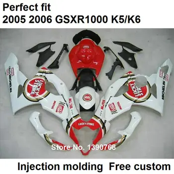 Комплект обтекателя мотоцикла для впрыска Suzuki GSXR1000 2005 2006 белый красный обтекатели кузова комплект GSXR1000 05 06 NP79