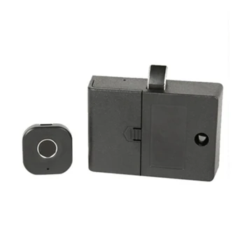 1Set Tuya Bluetooth APP Ящик Шкаф Замок Отпечаток пальца Цифровой файл Письмо Без ключа Биометрическая мебель Электронный Черный Металл