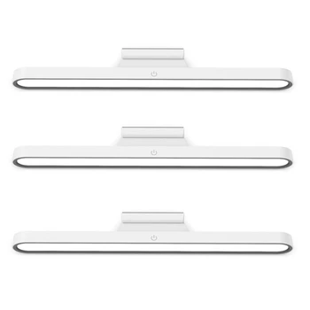 3X Беспроводная светодиодная настенная лампа для чтения Stick On Quak Dimmable Контактные светильники Изголовье кровати Клейкая лампа для макияжа Зеркало Белый
