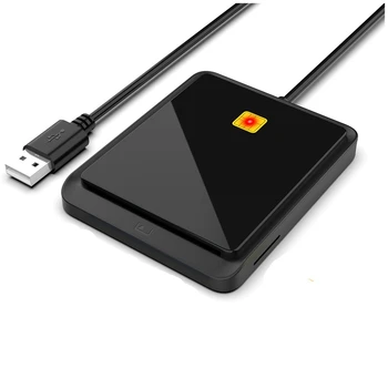  Считыватель смарт-карт Считыватель SIM-карт Двойной слот для карт Дизайн для Windows Linux, черный