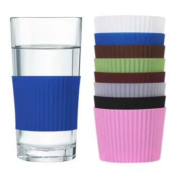 Круглые нескользящие коврики для стола Изоляция Крышка чашки Подставки для стакана для воды Силиконовый рукав для чашки Рукава для бутылок