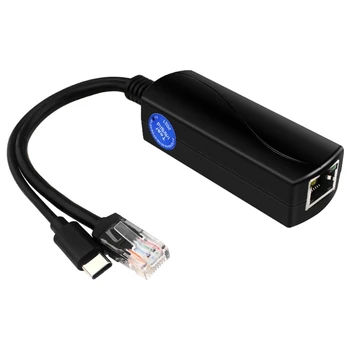 10/100/1000 Мбит/с USB Type C Активный гигабитный разветвитель PoE 5 В IEEE802.3af Power over Ethernet для Raspberry 4 4B