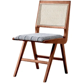 Обеденные стулья из ротанга из массива дерева, стулья для кофеен, дизайнерские стулья, стулья для отдыха