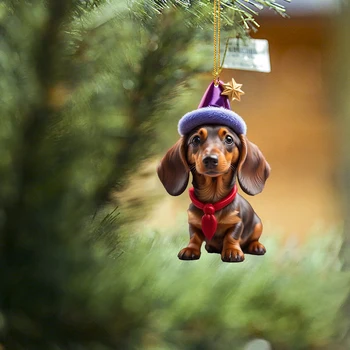 Рождественская собака Подвесное украшение Декоративное украшение для оконной вешалки Многоцелевые забавные праздничные фестивальные принадлежности для вечеринок