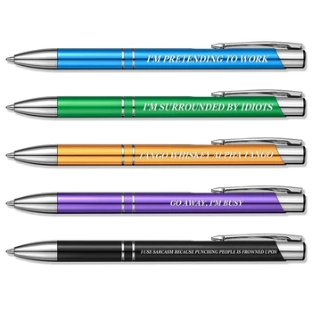 5 PC Funy Шариковые ручки Набор Ругательство Ежедневная ручка Грязные ругательства Ручки Легко носить с собой на каждый день недели Забавные офисные подарки