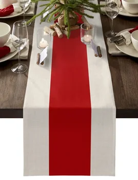 Красный бегун стола Свадебное украшение столовой Рождественская скатерть для обеденного стола